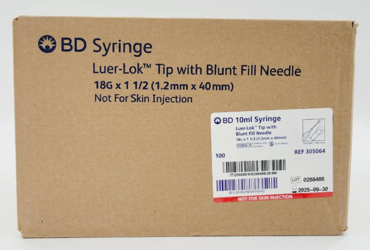 BD 305064 10ml Syringe Luer-Lok Tip w/ Blunt Fill Needle 09/30/2025 BD
