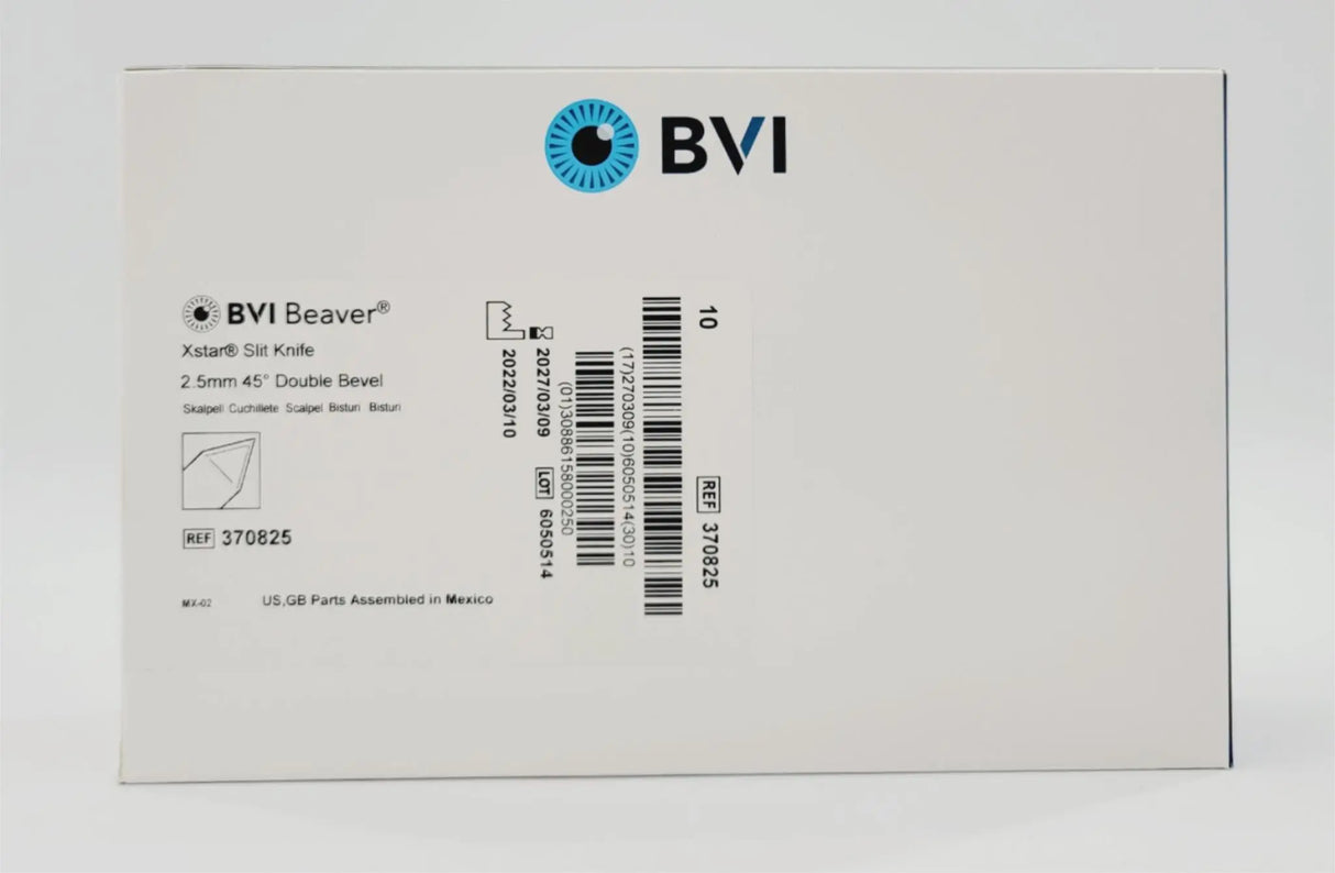 Beaver Visitec 370825 Xstar Slit Knife 2.5mm 45° Double Bevel BX 10 Beaver Visitec