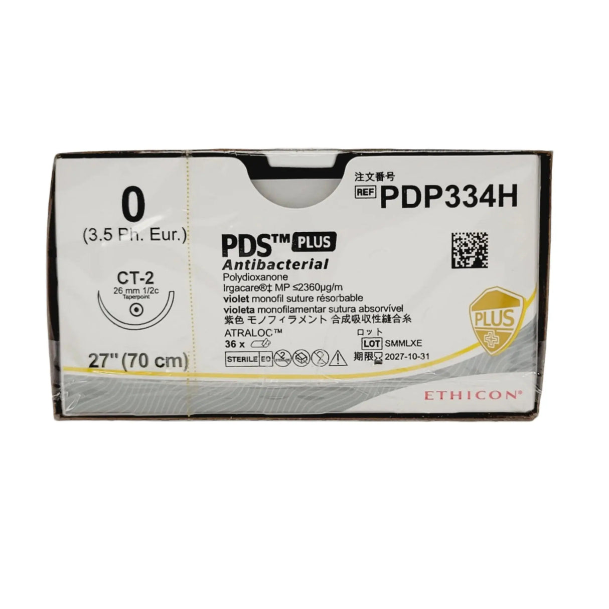 Ethicon PDP334H 0 PDS PLUS VIOLET 1X27" CT-2 Box of 36 Ethicon