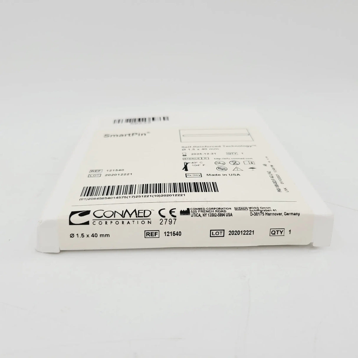 ConMed 121540 SmartPin Self-Reinforced Technology 1.5mm x 40mm ConMed