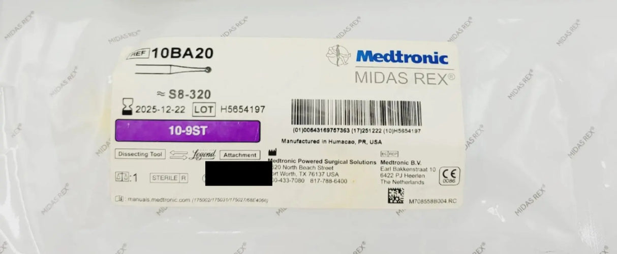 Medtronic 10BA20 Midas Rex Dissecting Tool Legend Attachment Medtronic Midas Rex