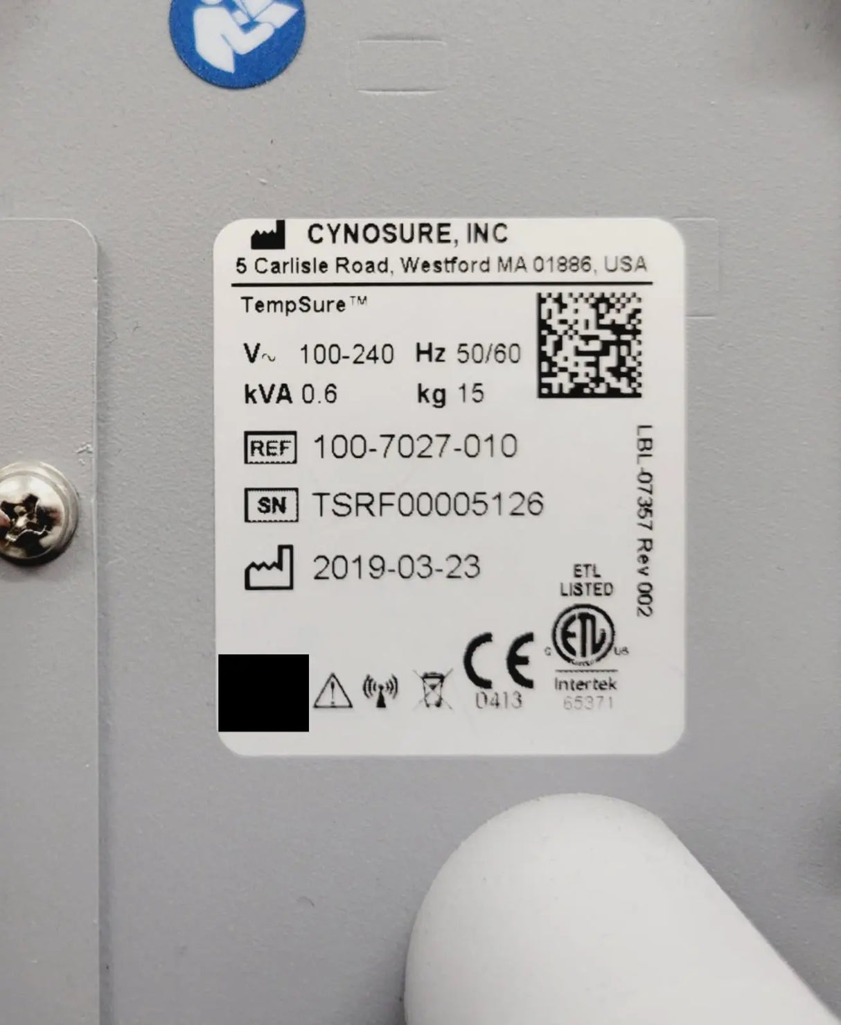 Cynosure 100-7027-010 TempSure Skin Tightening System w/ 7 Hand Pieces Cynosure