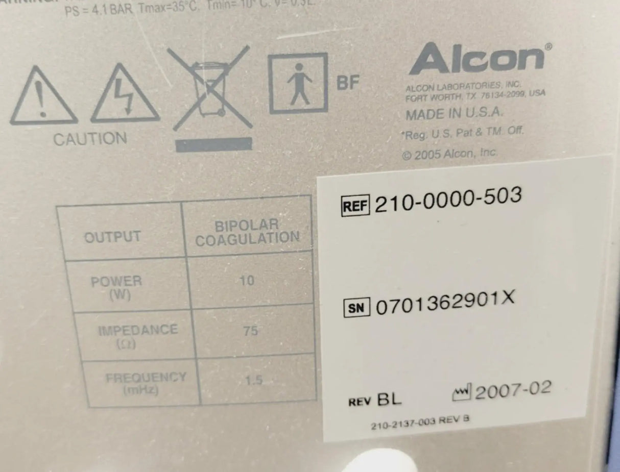 Alcon Infinity Vision Phacoemulsifier 210-0000-503 w/ OZIL Handpiece V 02.04.005 Alcon