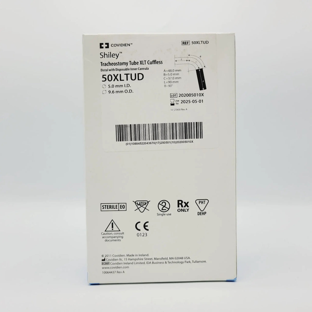 Covidien 50XLTCD Shiley Tracheostomy Tube XLT Cuffed w/ Disposable Inner Cannula Covidien