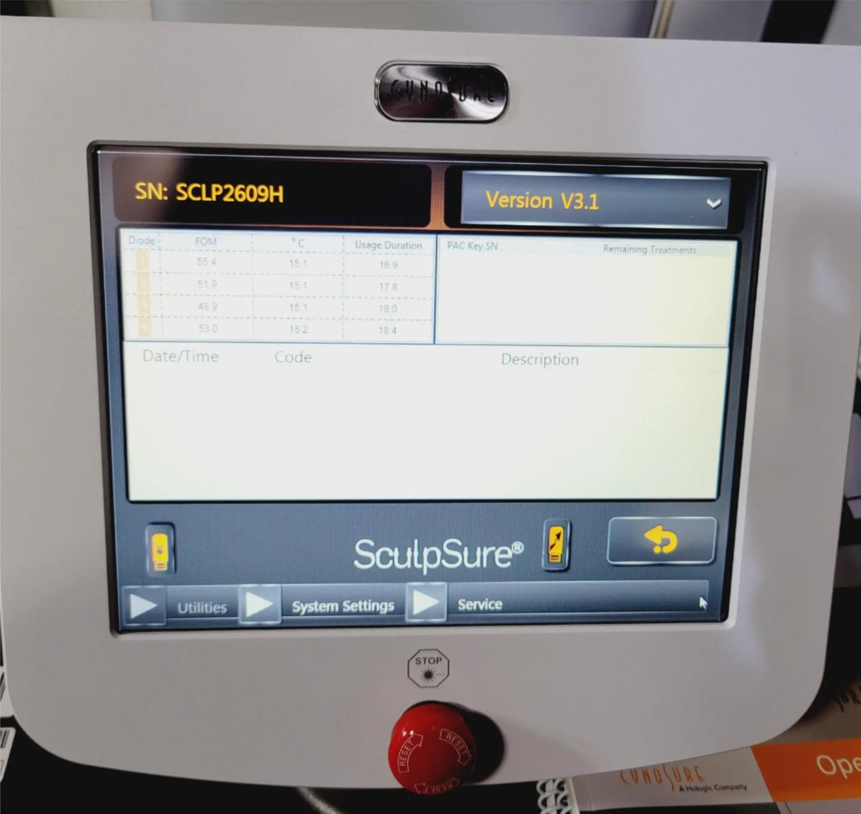 Cynosure SculpSure Non-Invasive Body Contouring System 2019 w/ Pac Key VER 3.1 Cynosure