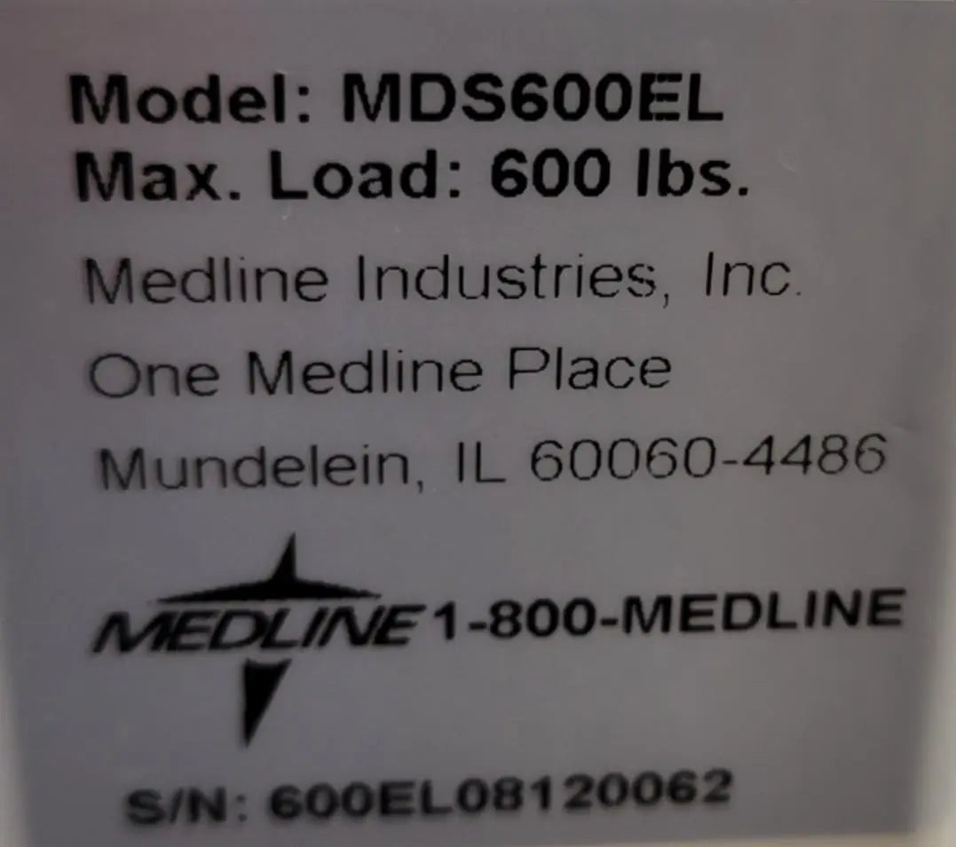 Medline MDS600EL Power Elevating 600Lb Electric Patient Lift w/ Slings Primis Medical