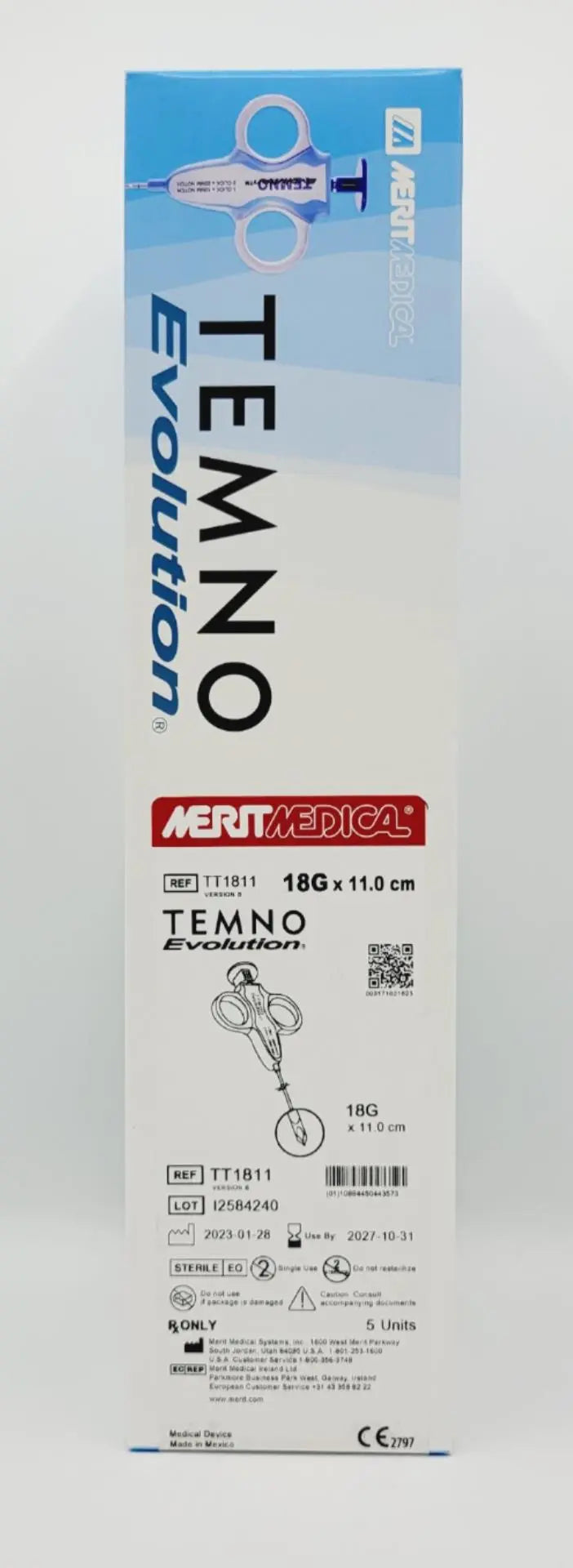 Mert Medical TT1811 Biopsy Device w/ Coaxial Introducer Needle 18G x 11.0cm Box of 5 Merit Medical