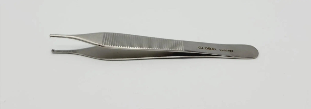 Global Surgical Adson Forcep E1-00380 Serrated 1 x 2 Teeth 4-3/4" Global Surgical