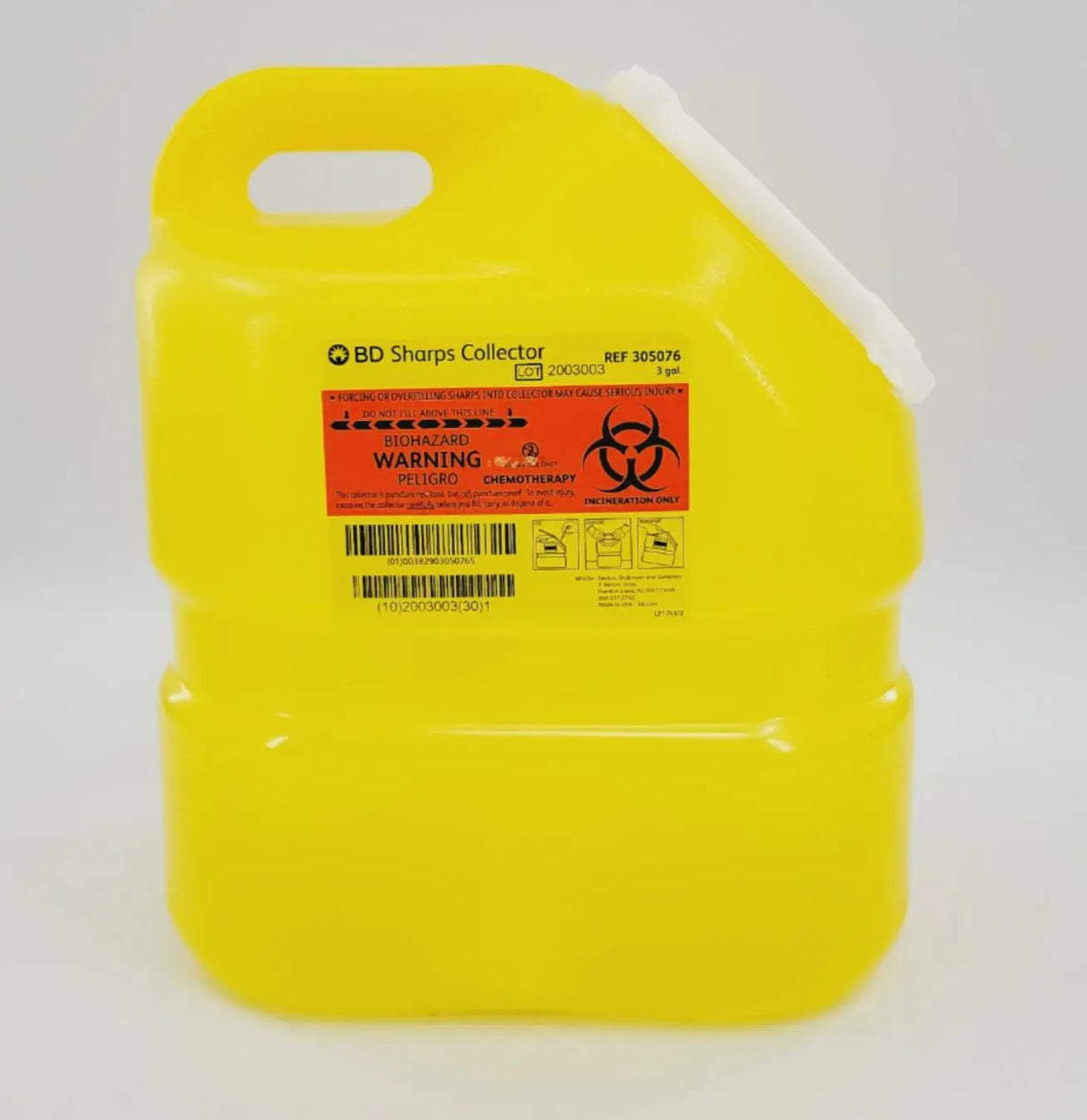 BD 305076 Sharps Collector Multi-Use One-Piece 3 Gallon Case of 12 BD