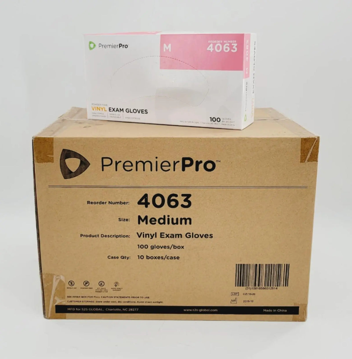 PremierPro Platinum Stretch Vinyl Exam Gloves 4063 Medium 1000/CS PremierPro