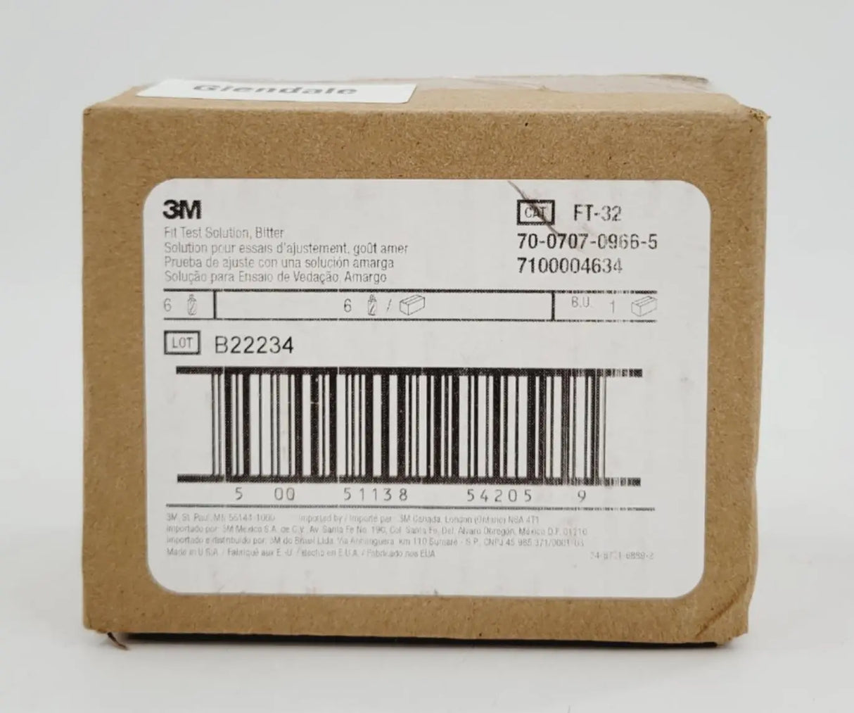 3M FT-32 Replacement Fit Test Solution 55mL Box of 6 3M