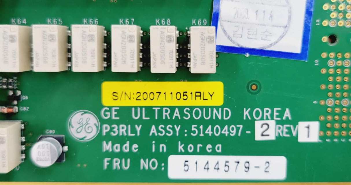 GE 5140497-2 Rev 1 Ultrasound P3RLY Assembly Board GE