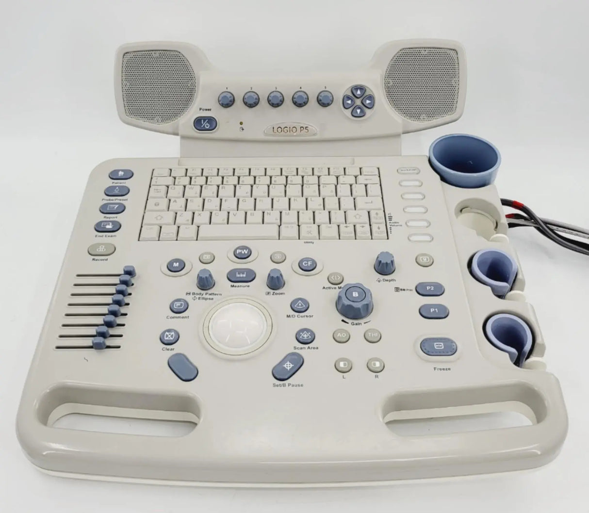 GE 5175198 Rev 1.0 Logiq P5 Ultrasound Key Board and Track Ball Assembly GE