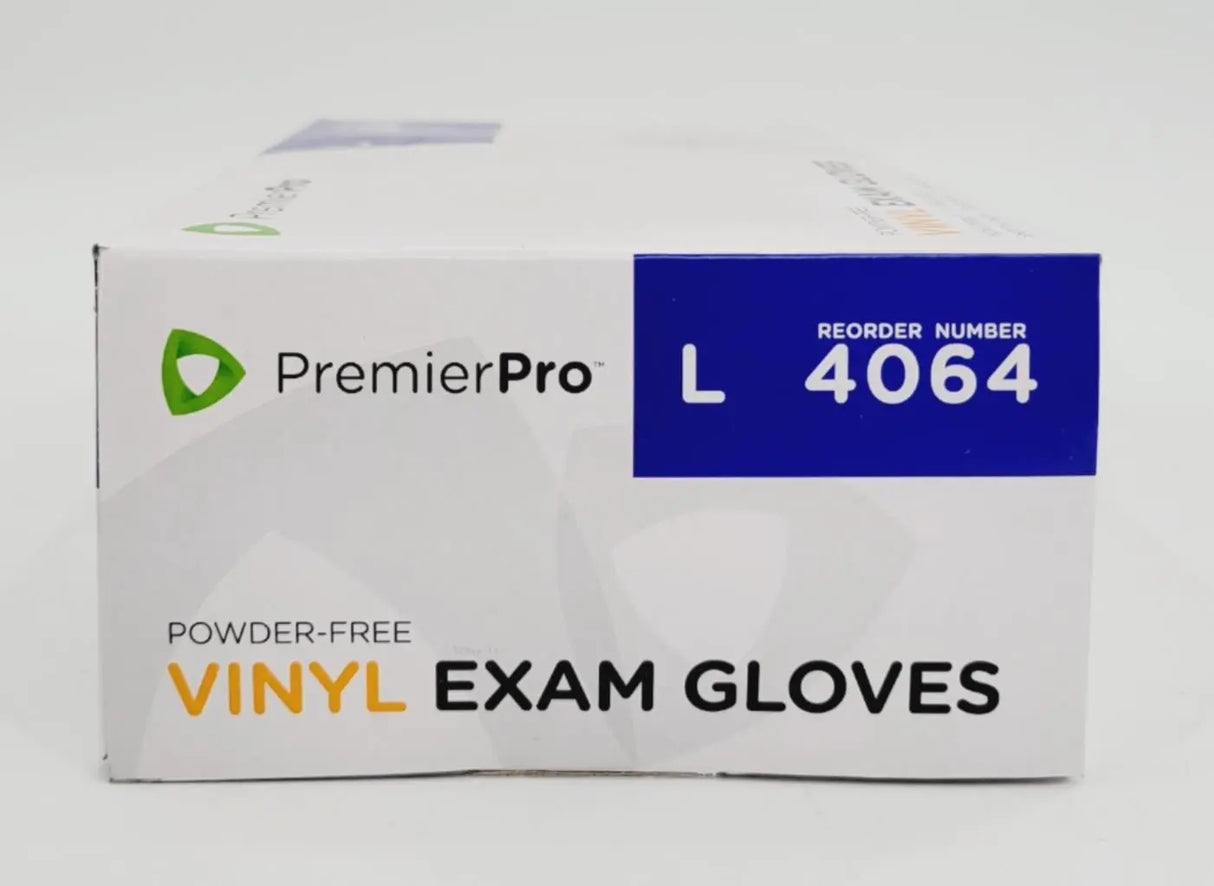 PremierPro Platinum Stretch Vinyl Exam Gloves 4064 Large 1000/CS PremierPro