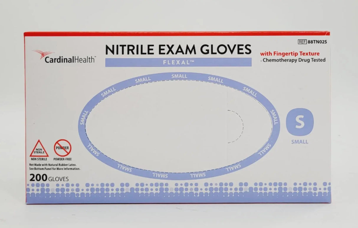 Cardinal Health Flexal Nitrile Exam Gloves 88TN02S Powder Free Small CS 2000 Cardinal Health