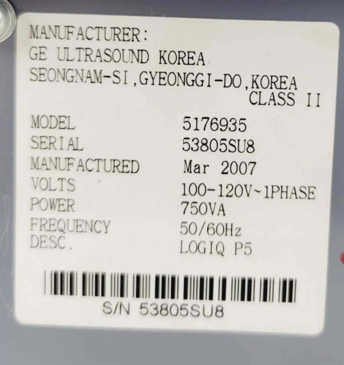 GE 5176935 Logiq Power Supply Assembly GE