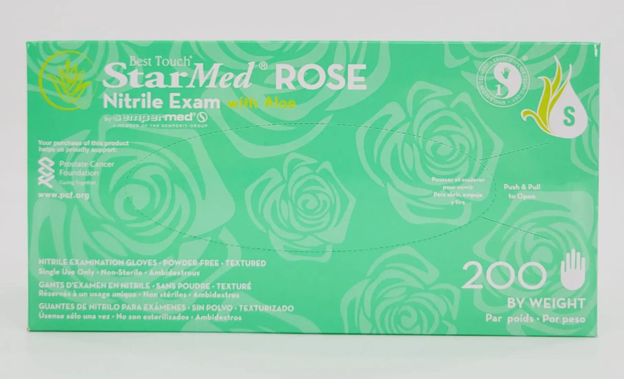 Sempermed SMNR202 Best Touch StarMed Rose Nitrile Examination Gloves Small CS/2000 Sempermed