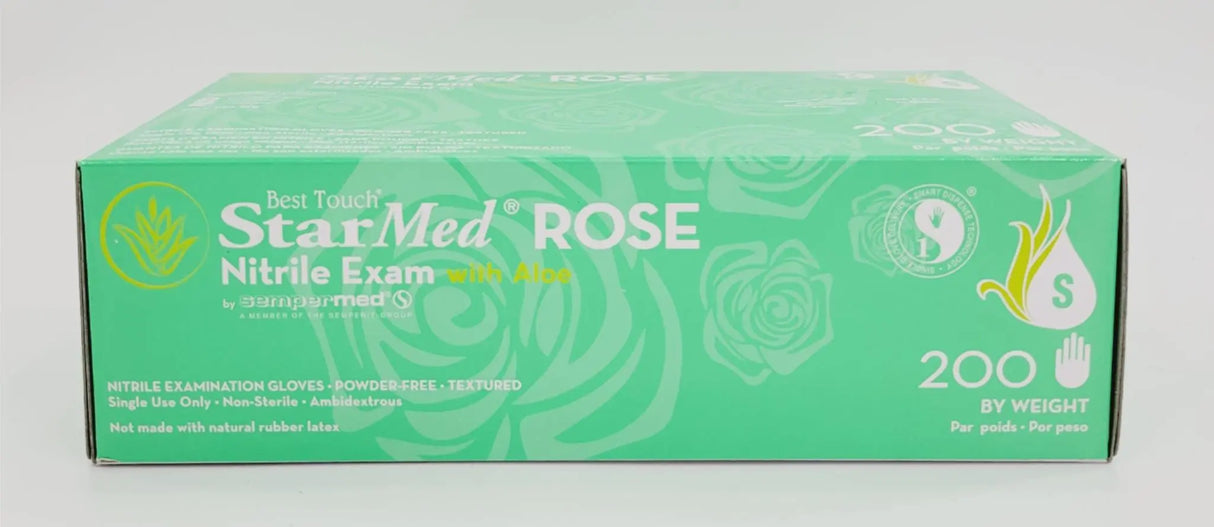 Sempermed SMNR202 Best Touch StarMed Rose Nitrile Examination Gloves Small CS/2000 Sempermed