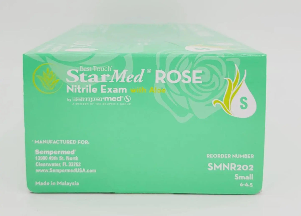 Sempermed SMNR202 Best Touch StarMed Rose Nitrile Examination Gloves Small CS/2000 Sempermed