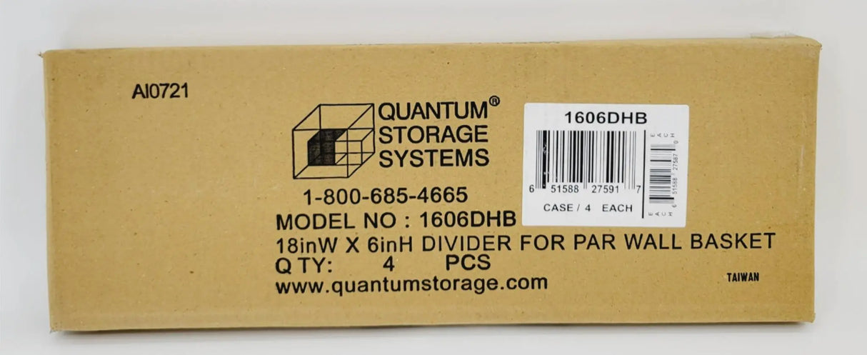Quantum Storage Systems 1606DHB Wire Basket Divider Chrome Finish 16" x 6" 4/BX Quantum Storage Systems