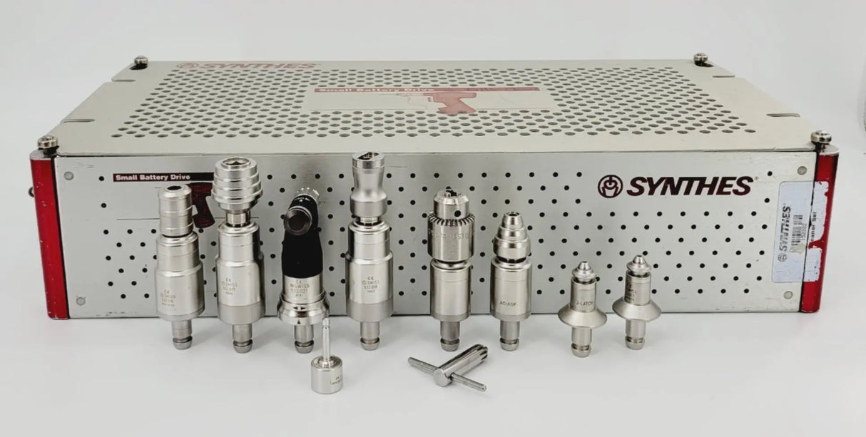 Synthes Small Battery Driver Set with Sterilization Case Orthopedic Synthes