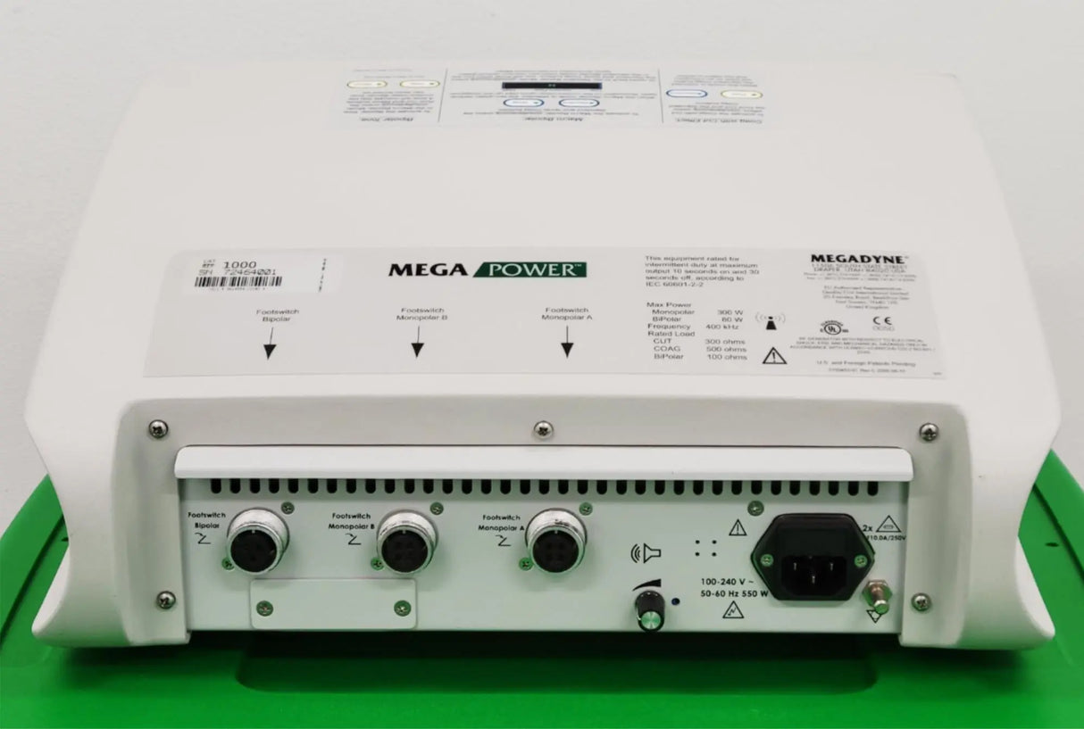 Megadyne Mega Power 1000 Electrosurgical w/ Footswitch & Rolling Stand Medagyne