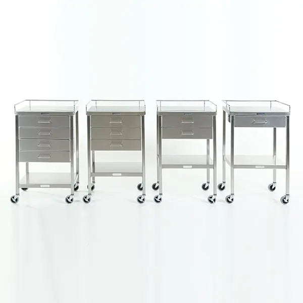 Midcentral Medical MCM-520/521/522/523 Stainless Steel Utility Tables with Drawers Midcentral Medical
