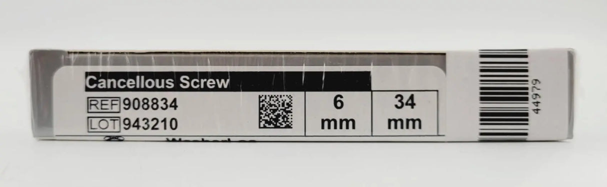 Biomet 908834 Ti-6AI-4V WasherLoc Cancellous Screw 6mm x 34mm Biomet