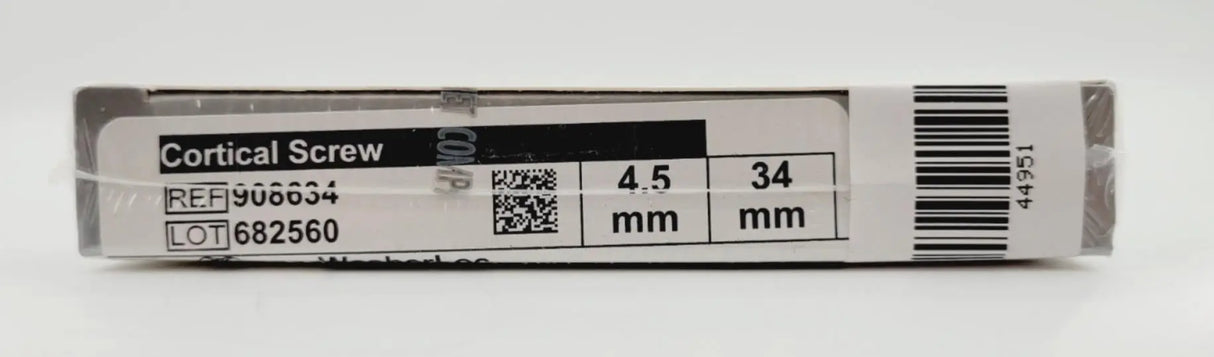 Biomet 908634 Ti-6AI-4V WasherLoc Cortical Screw 4.5mm x 34mm Biomet