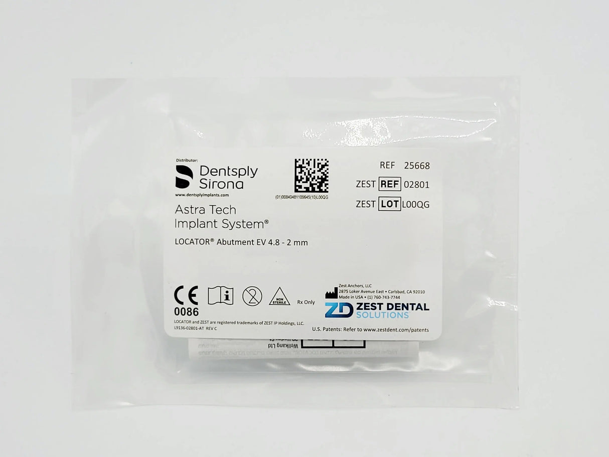 Zest Anchors 2801 Locator Abutment For Ev 4.8 X 2.0mm, Astra Tech Zest Anchors