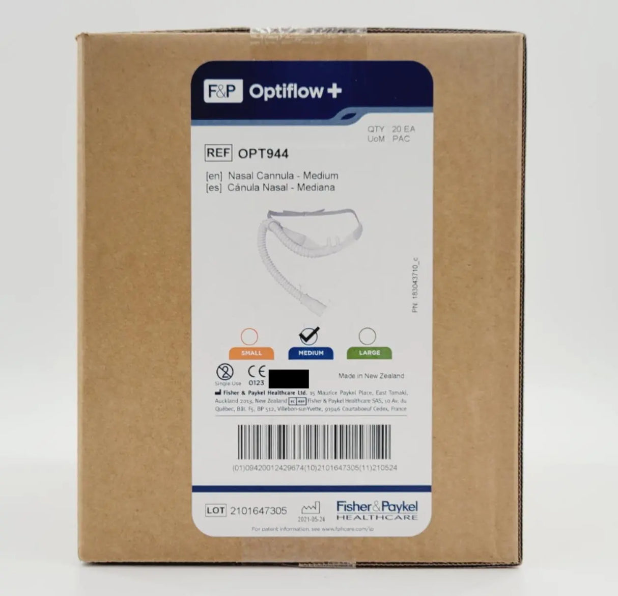 Fisher & Paykel OPT944 Optiflow + Medium Sized Nasal Cannulas Box of 20 Fisher & Paykel