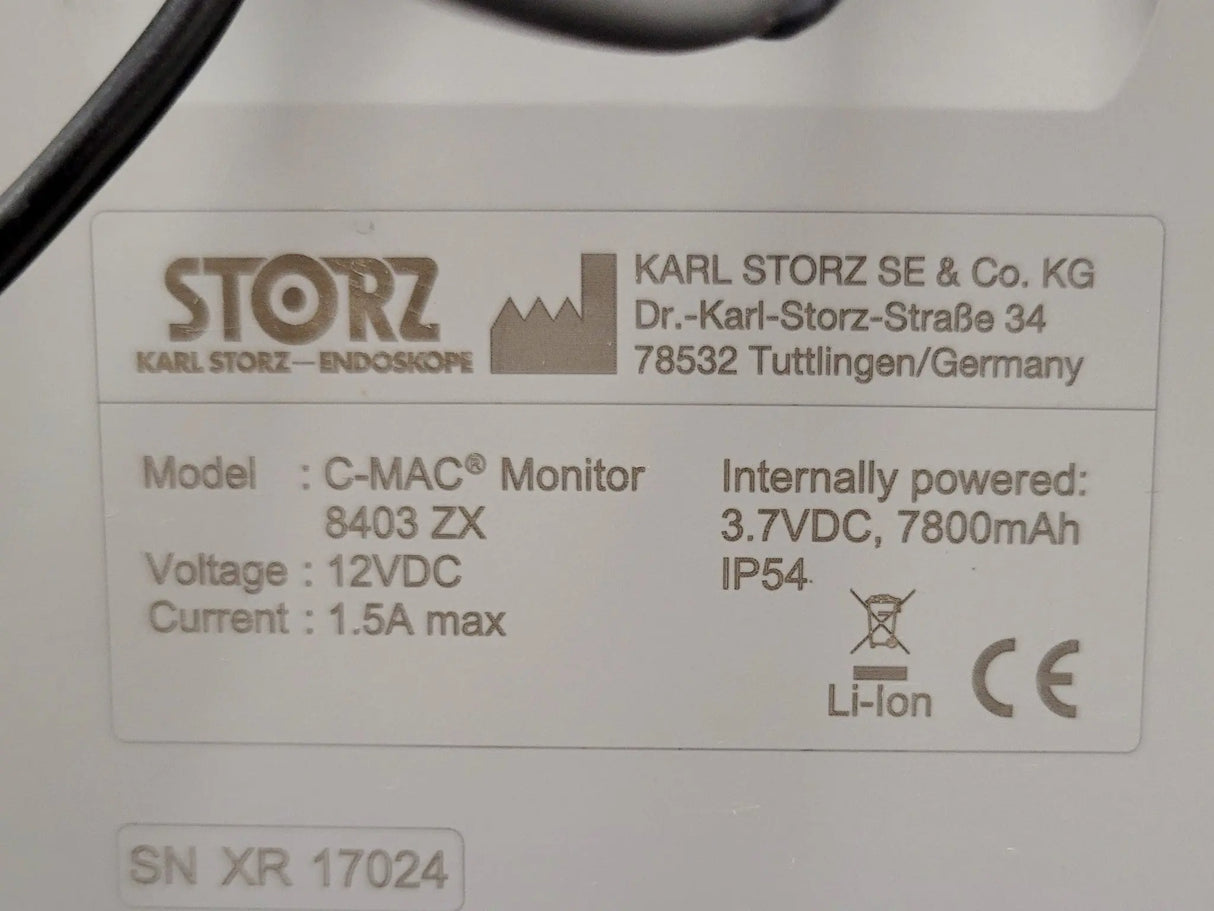 Karl Storz 8403 ZX C-MAC Monitor Video Laryngoscope w/ 8403AX & 8402 X Module Karl Storz