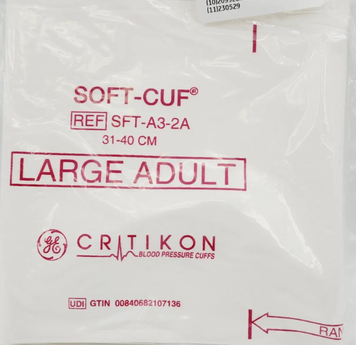 GE 2059303-001 Assorted Pack Soft Cuff (5) Small (10) Adult (5) LG Adult 20BX GE