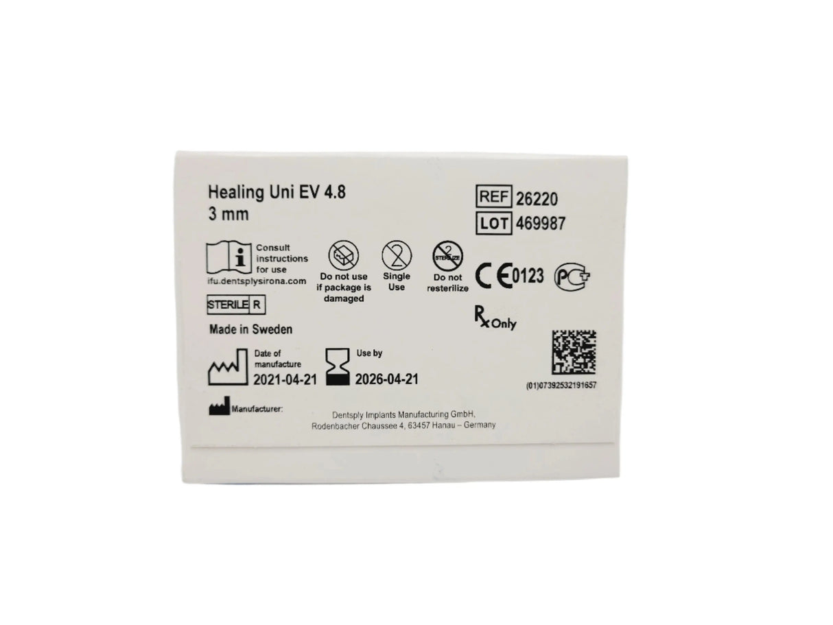 Dentsply Implants Manufacturing 26220 Healing Uni EV 4.8 3mm Dentsply Implants Manufacturing