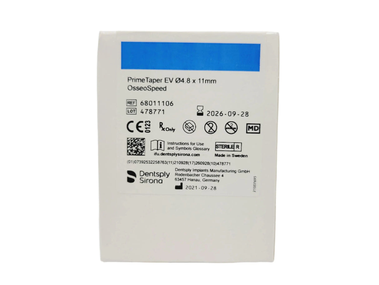 Dentsply Implants Manufacturing 68011106 PrimeTaper EV 4.8 x 11mm OsseoSpeed Dentsply Implants Manufacturing