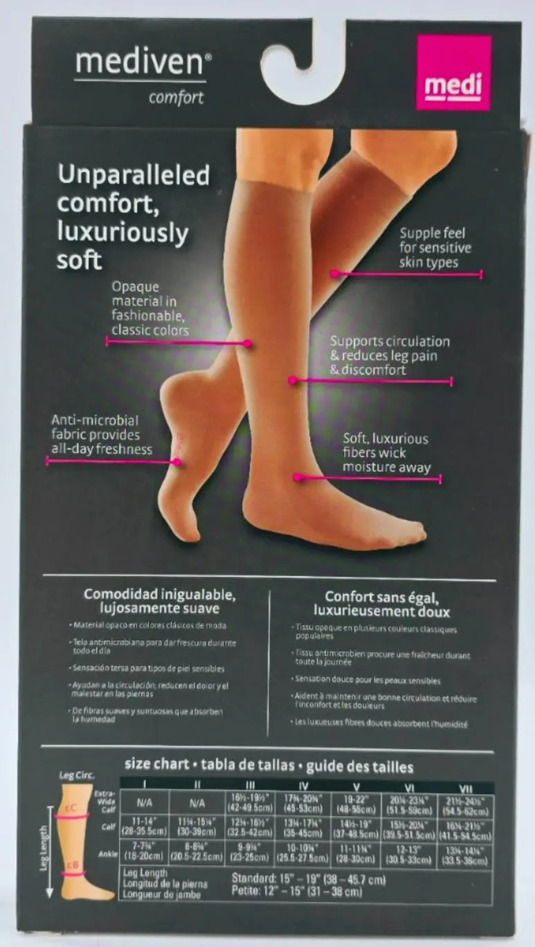 Medi 46103 Comfort Women's Calf High, Closed Toe, (Size: III) 20-30mmHg Natural Medi
