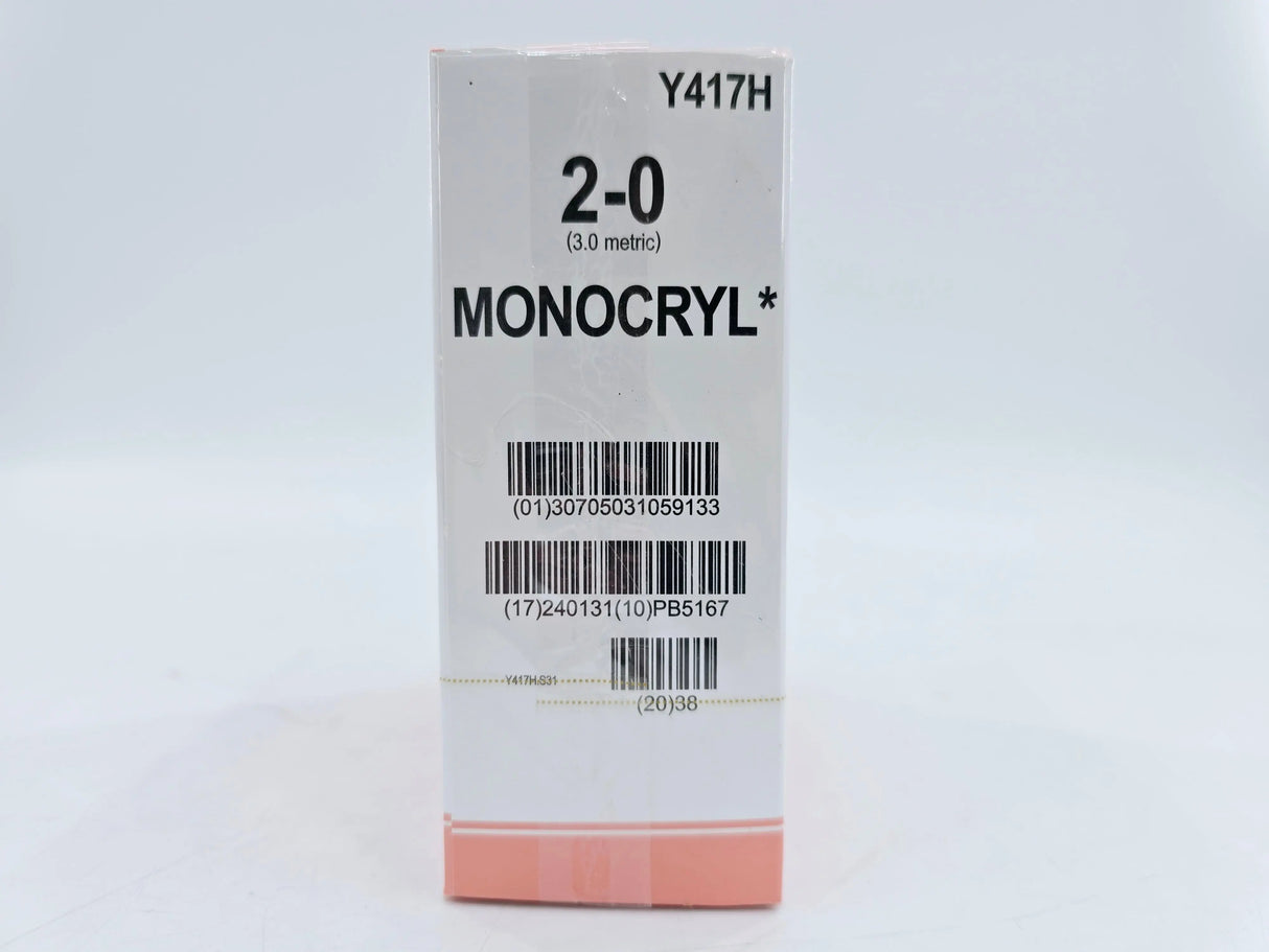 Ethicon Y417H 2-0 Monocryl Undyed 1x27" SH Box Of 36 Ethicon