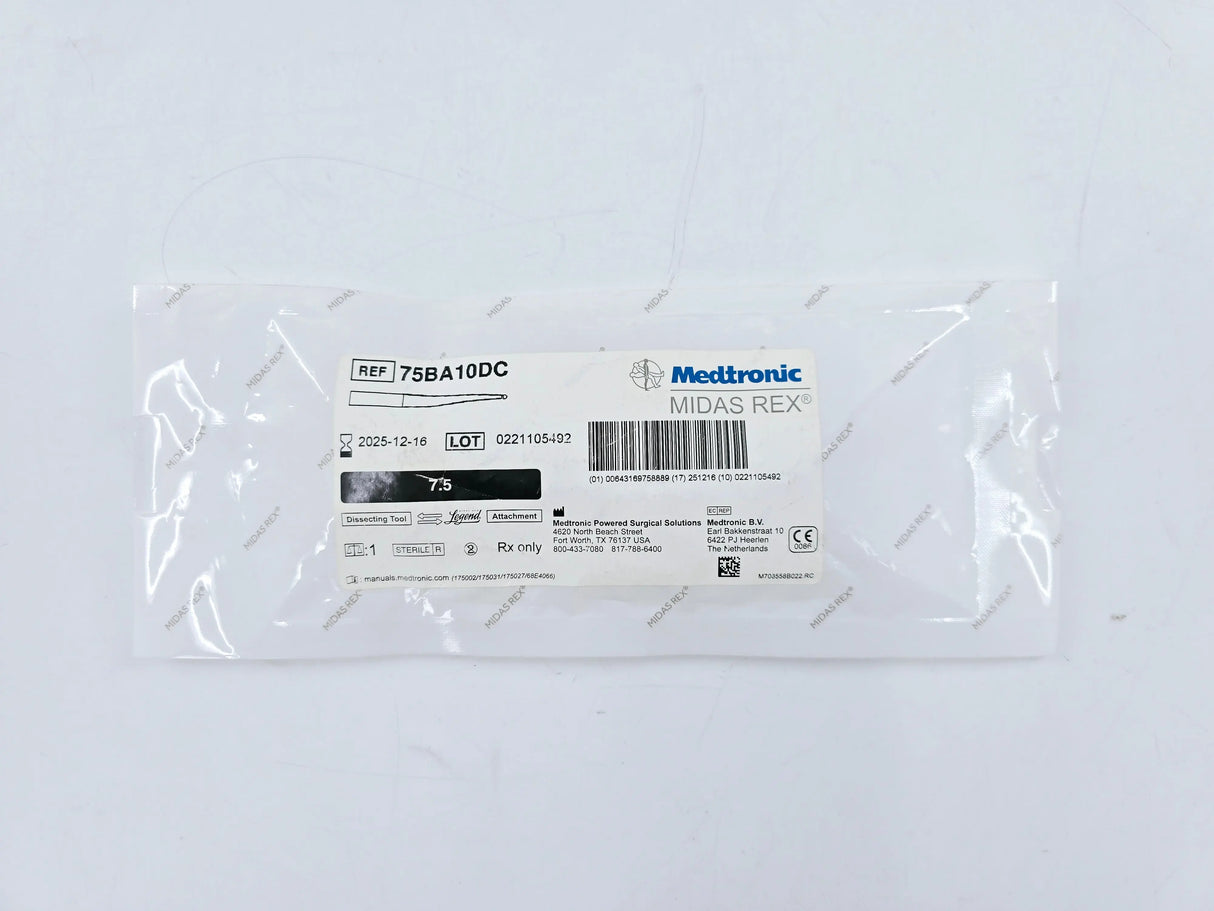 Medtronic 75BA10DC Midas Rex Legend Attachment Bur Dissecting Tool Diamond Ball End 7.5cm Medtronic Midas Rex