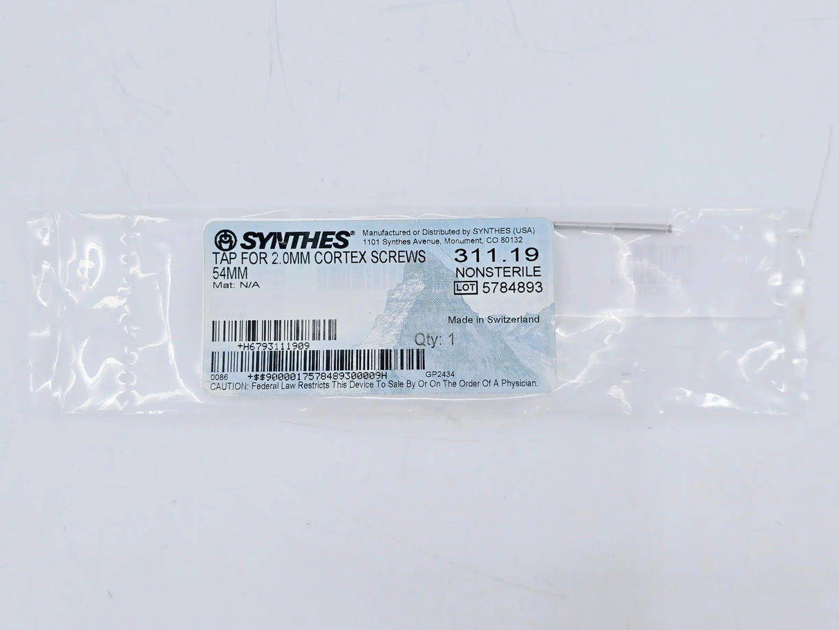 Synthes 311.19 Tap for 2.0mm Cortex Screws 54mm Synthes