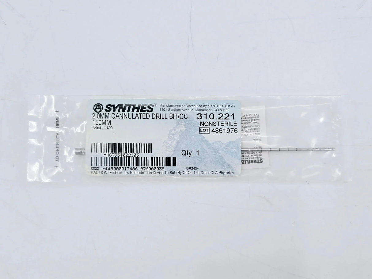 Synthes 310.221 2.0mm Cannulated Drill Bit QC 150mm Synthes