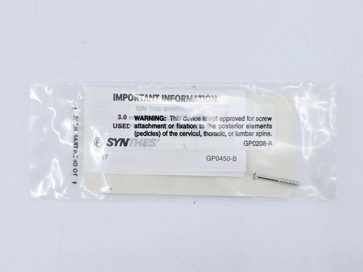 Synthes 202.720 3.0mm Cannulated Screw Long Thread 20mm Synthes