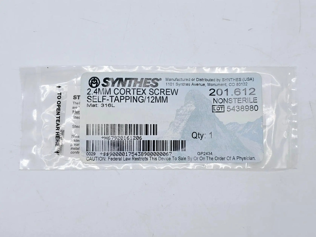 Synthes 201.612 2.4mm Cortex Screw Self-Tapping/12mm Synthes
