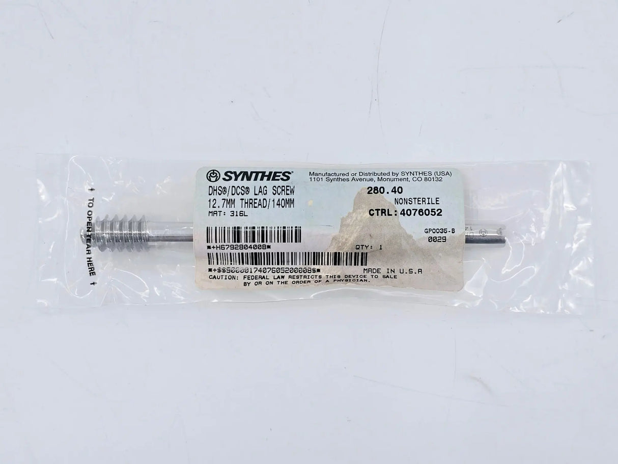 Synthes 280.40 DHS/DCS Lag Screw 12.7mm Thread/140mm Synthes