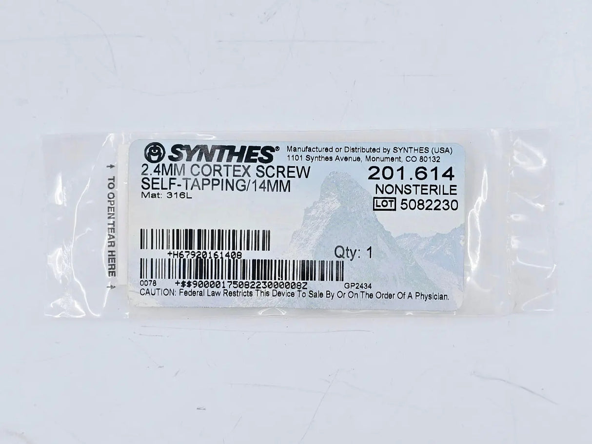 Synthes 201.614 2.4mm Cortex Screw Self-Tapping/14mm Synthes