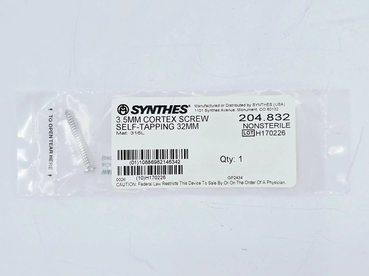 Synthes 204.832 3.5mm Cortex Screw Self-Tapping 32mm Synthes