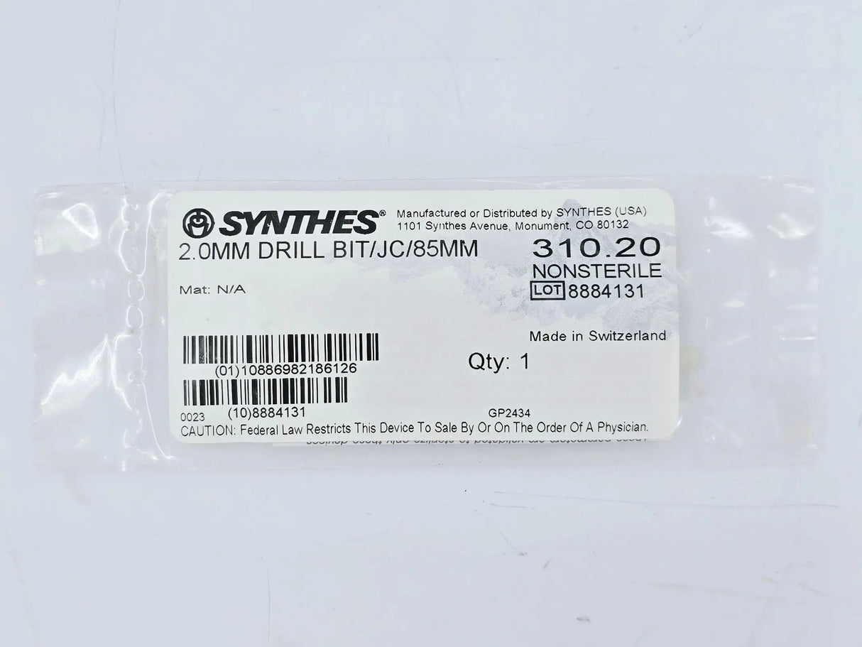 Synthes 310.20 2.0mm Drill Bit/JC/85mm Synthes