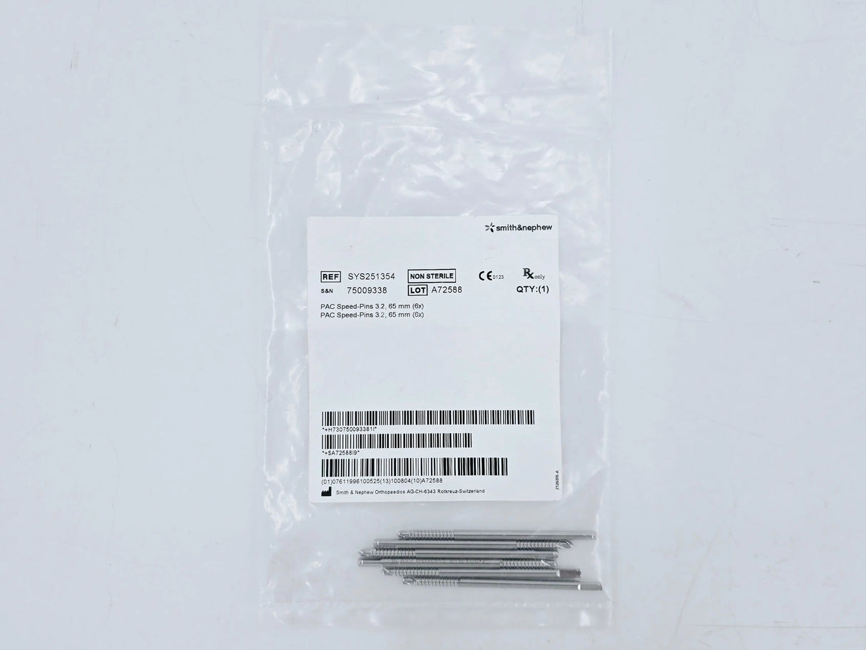 Smith & Nephew SYS251354 PAC Speed Pins 3.2mm x 65mm PK/6 Smith & Nephew, Inc.