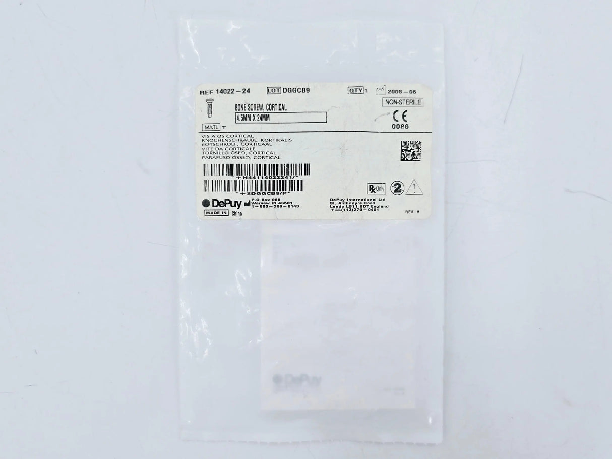 DePuy 14022-24 Bone Screw Cortical 4.5mm x 24mm DePuy