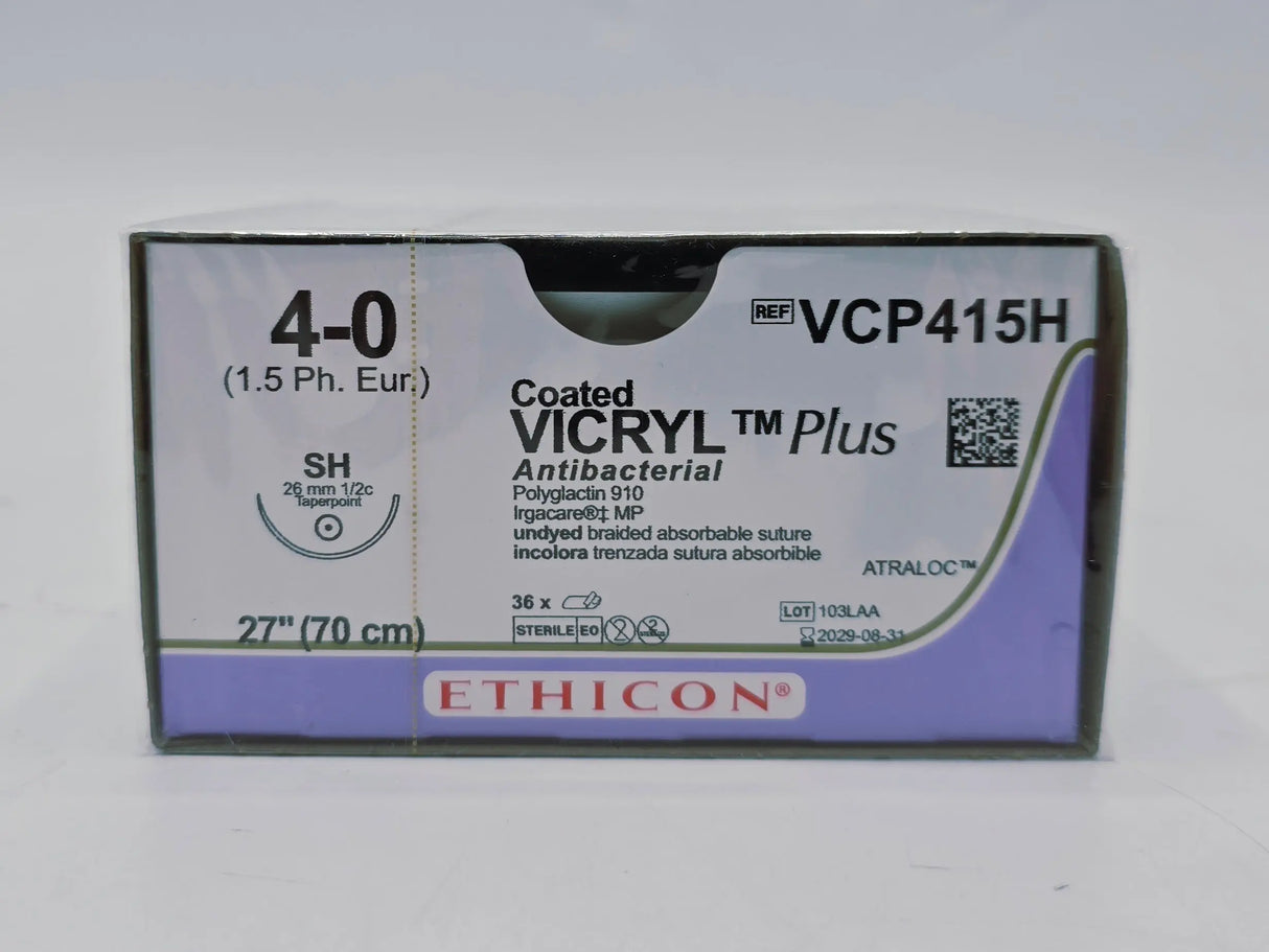 Ethicon VCP415H 4-0 Coated VICRYL Plus 1X27" SH BX/36 Ethicon