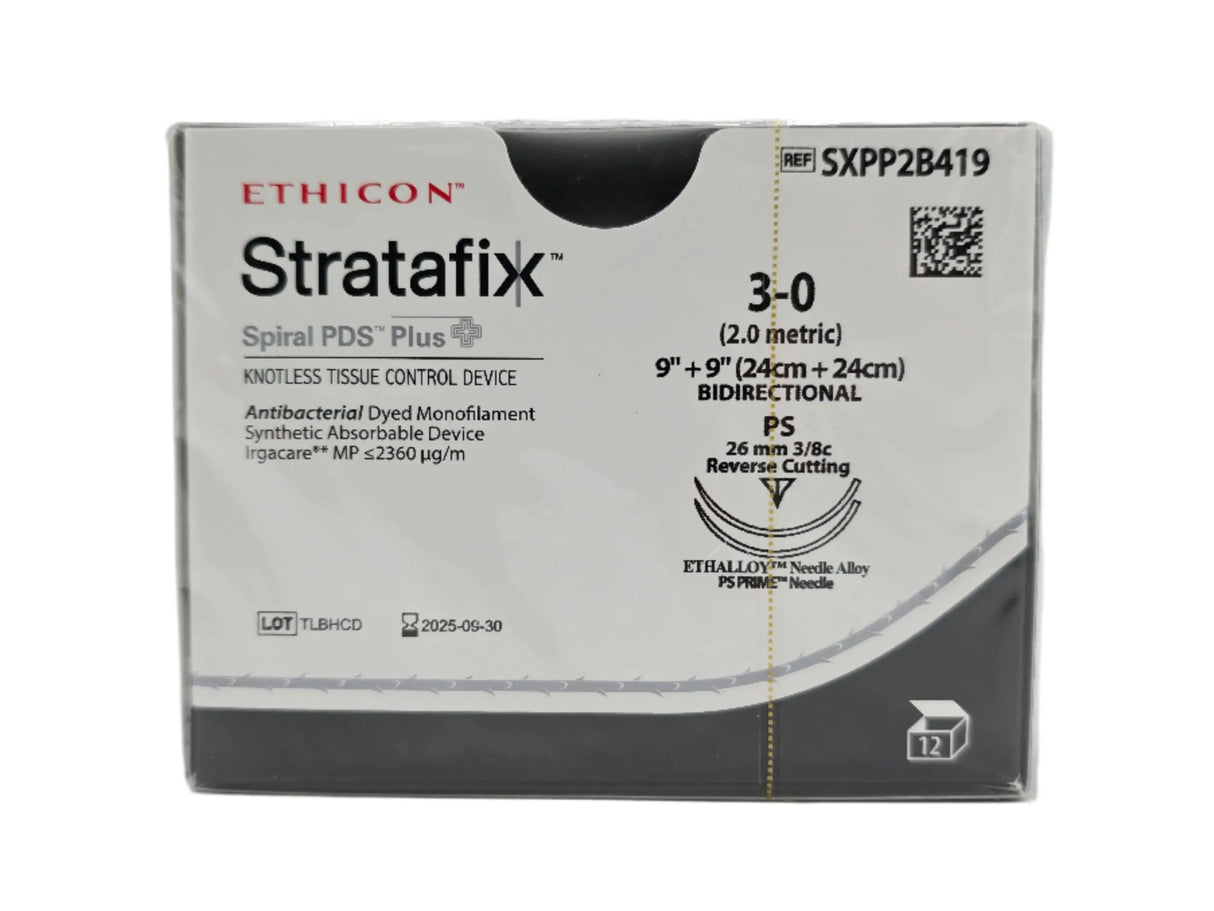 Ethicon SXPP2B419 3-0 Stratafix Spiral PDS Plus Bidirectional Violet 9" + 9" PS BX/12 Ethicon